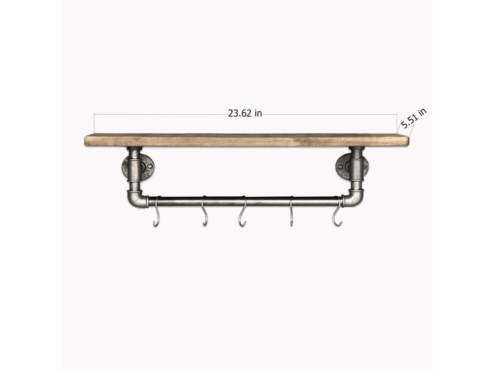 Estante de madera para tubos «Boruraf117» - 28 x 14 x 16 cm - Marrón