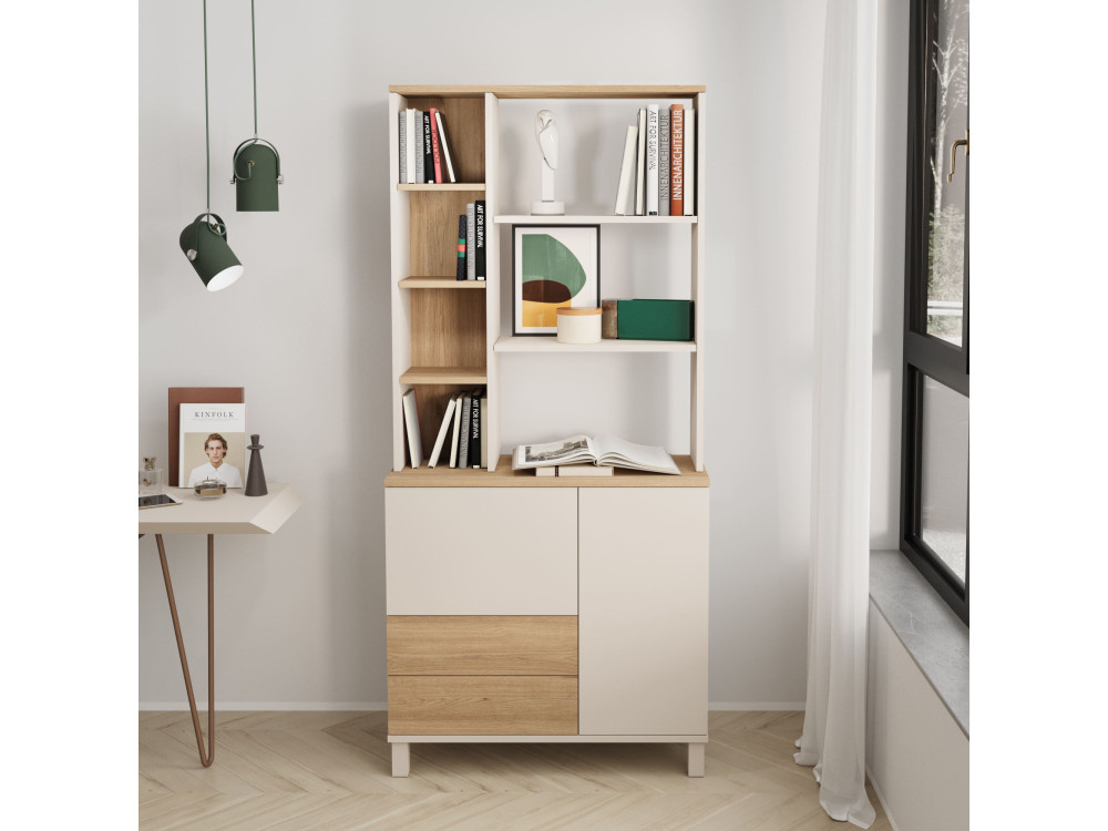 Estantería de madera «Mood» - 85 x 35 x 188 cm - Beige