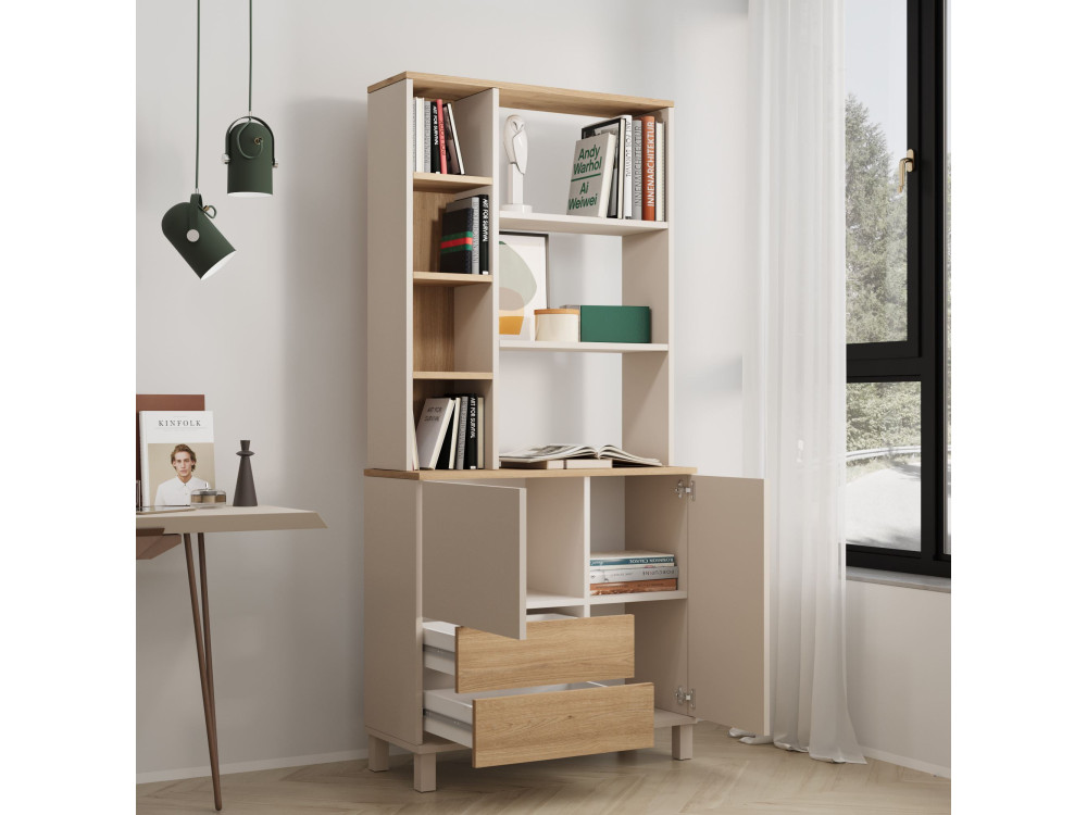 Estantería de madera «Mood» - 85 x 35 x 188 cm - Beige