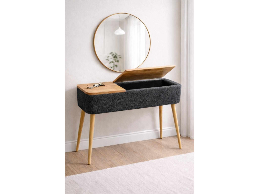 Aparador de madera «Sole» - 90 x 30 x 90 cm - Antracita