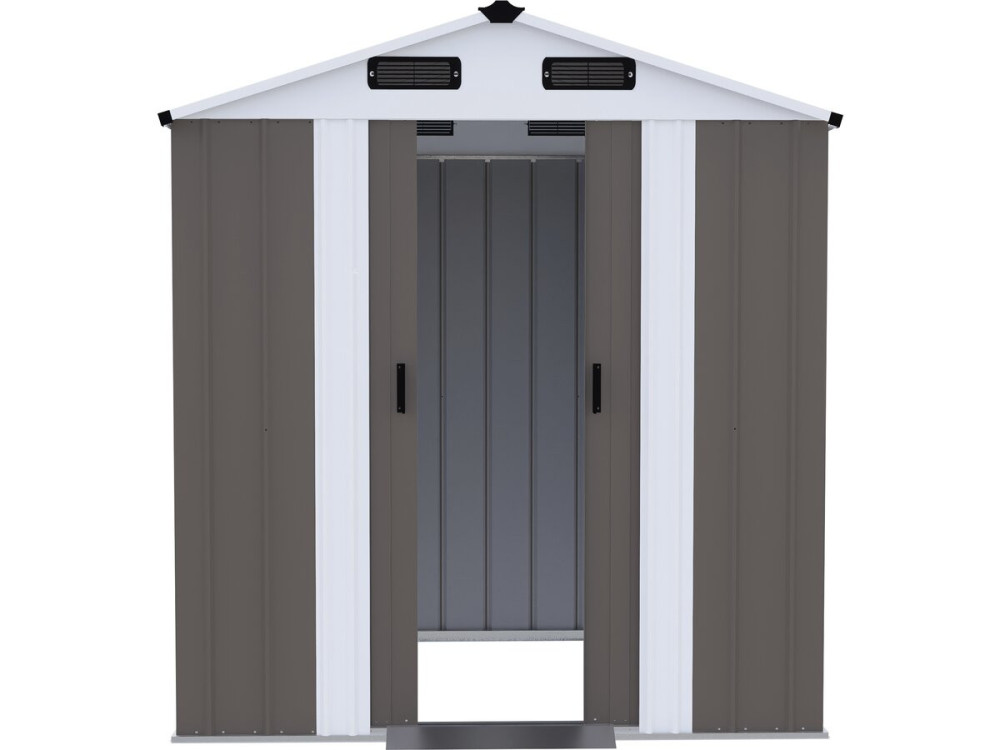 Caseta de jardín metálica «Dallas II» - 2,17 m² - Color topo
