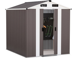 Caseta de jardín metálica «Dallas» - 4,12 m² - Color topo