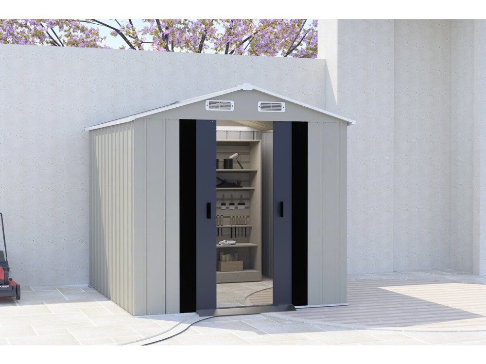 Caseta de jardín metálica «Nebraska» - 4,12 m² - Gris