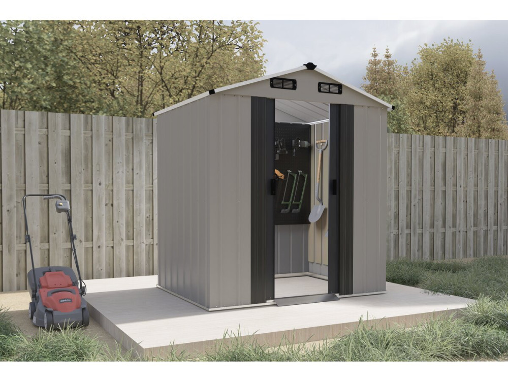 Caseta de jardín metálica «Nebraska» - 2,17 m² - Gris