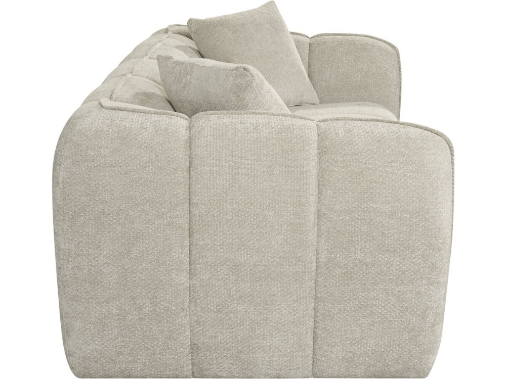 Sofá recto estilo «bubble» en tejido «Wagram» - 3 plazas - Beige