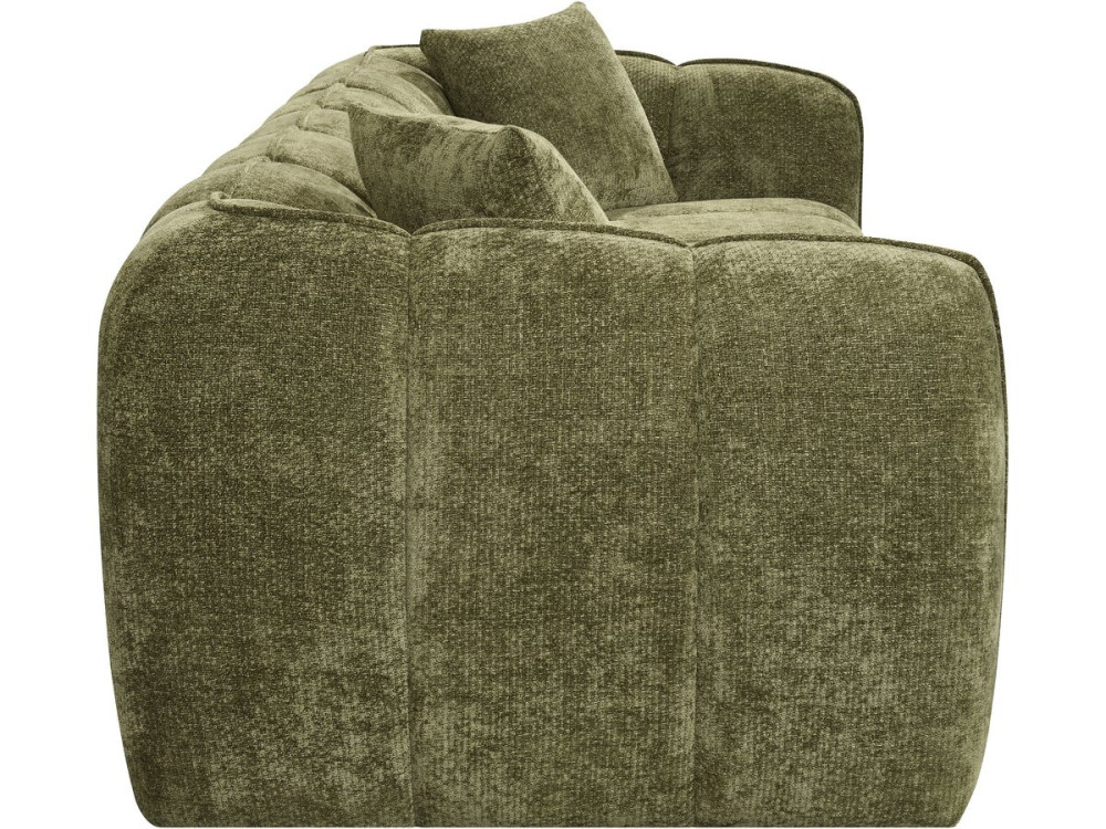 Sofá recto estilo «bubble» en tejido «Wagram» - 3 plazas - Verde