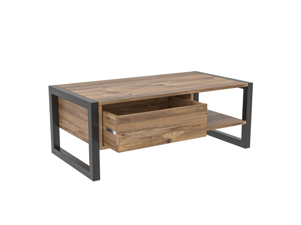 Mesa de centro de madera «Haldizen» - 105 x 55 x 40 cm - Marrón