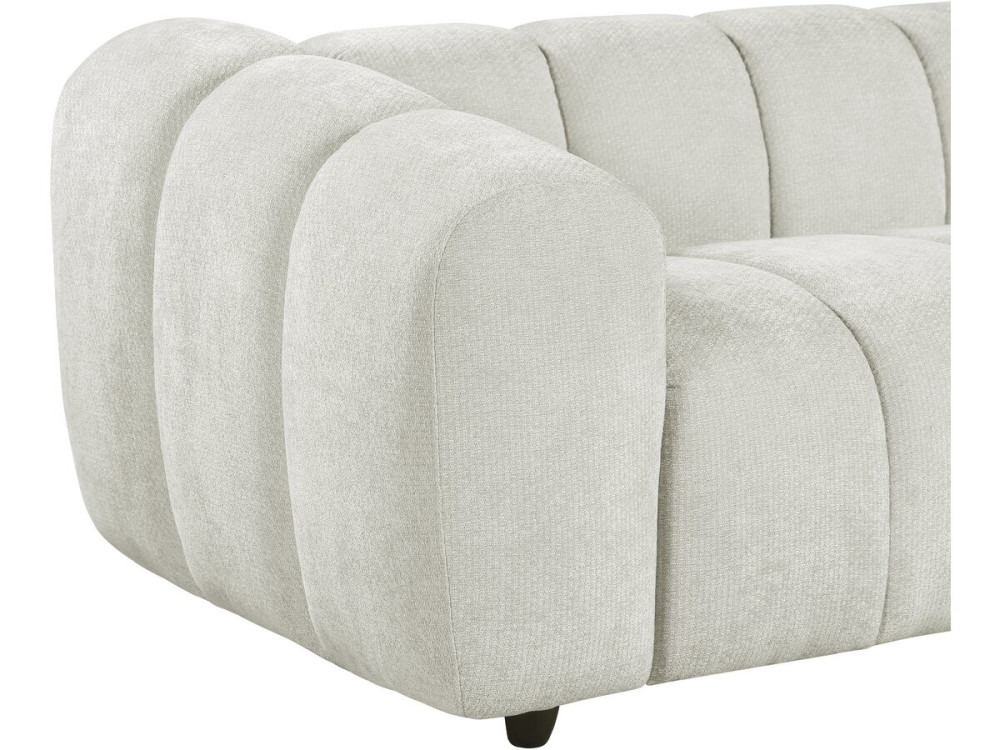 Sofá recto estilo «bubble» en tejido «Courcelles» - 3 plazas - Beige