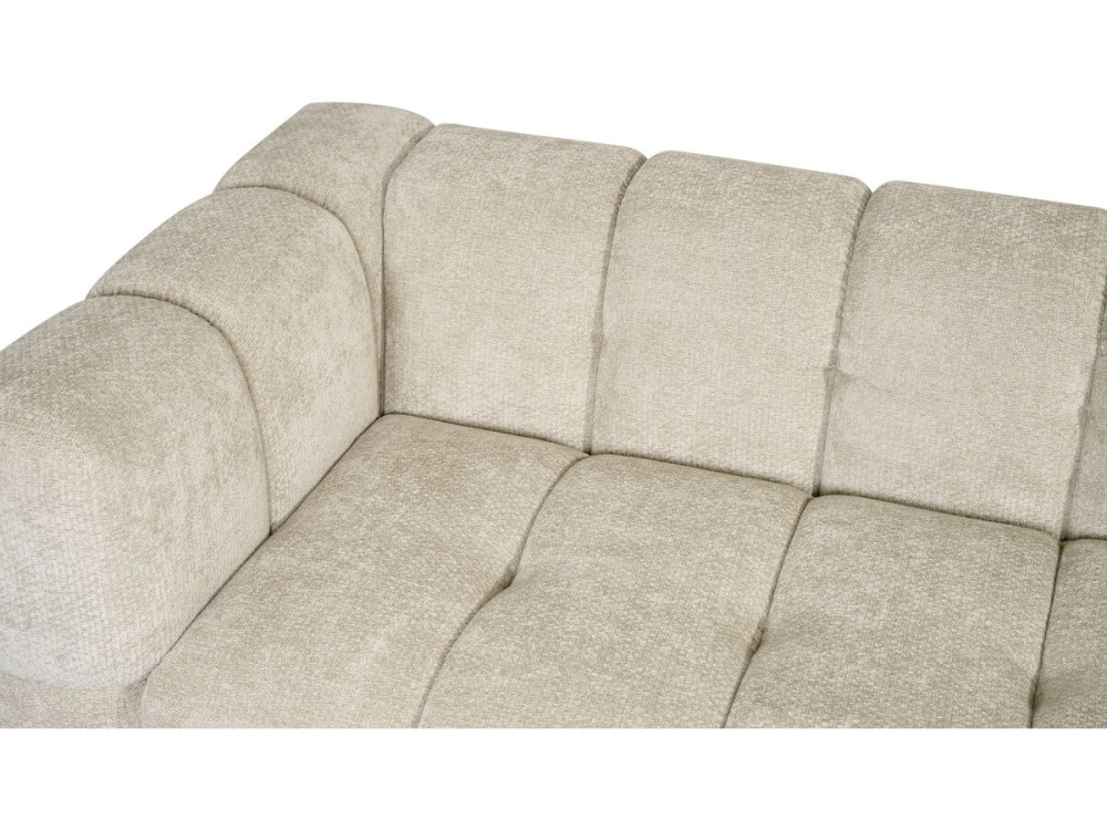 Sofá recto estilo «bubble» en tejido «Spontini» - 3 plazas - Beige