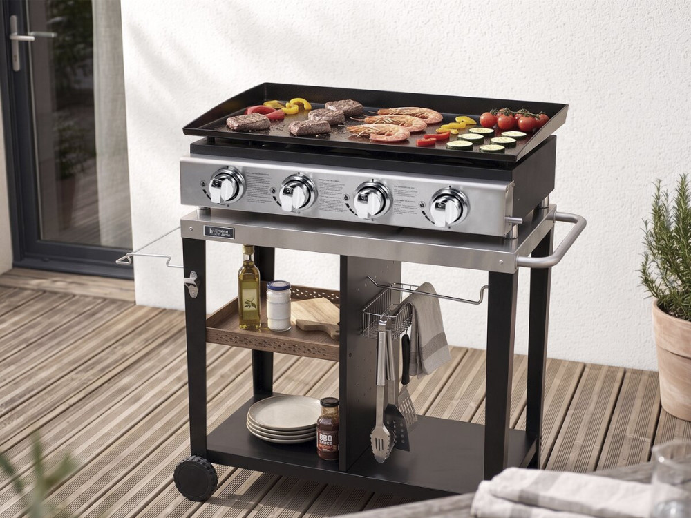 Plancha "Presto 4" - 4 quemadores -  9.7kW - Gris