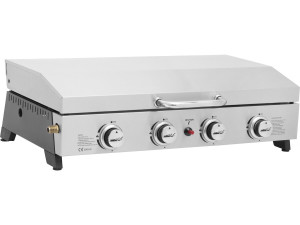 Plancha de gas 4 quemadores con tapa "Fasto" - 10 kw - Gris