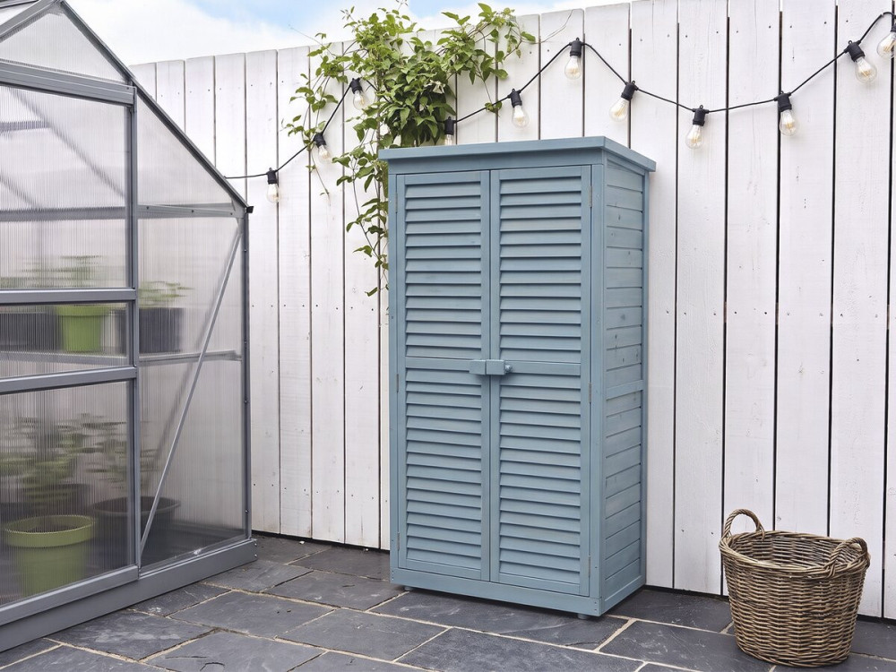 Armario para jardín "Space" - 87 x 46.5 x 160 cm - Azul cielo