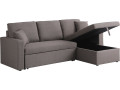 Sofá esquinero convertible "Alain" - 3 plazas - Marron - Topo