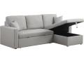 Sofá esquinero convertible "Alain" - 3 plazas - Marron - Gris topo