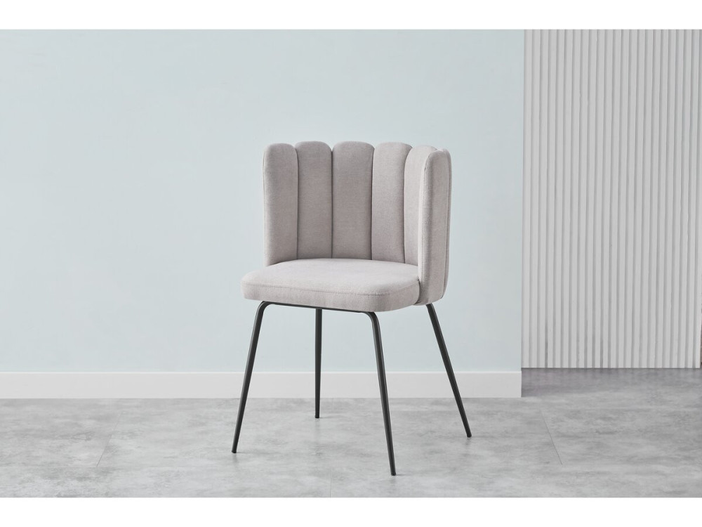 Silla de tela con flores "Anja" - Gris