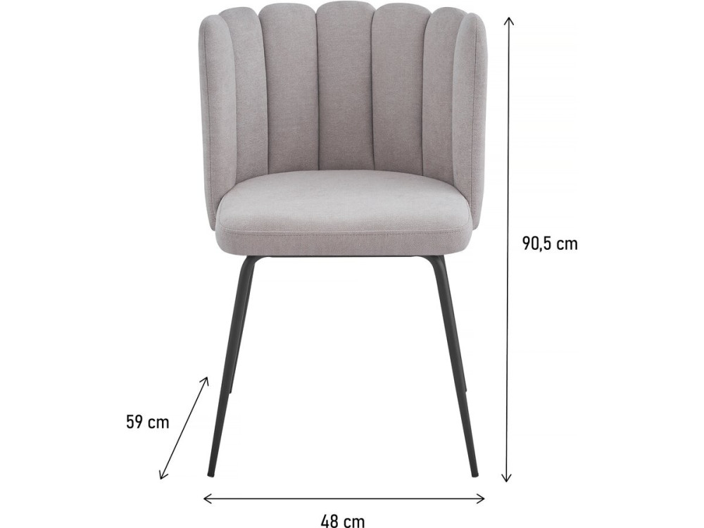 Silla de tela con flores "Anja" - Gris