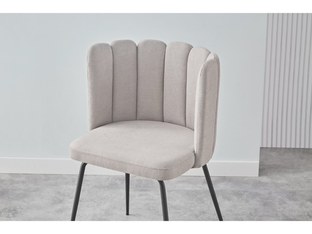 Silla de tela con flores "Anja" - Gris