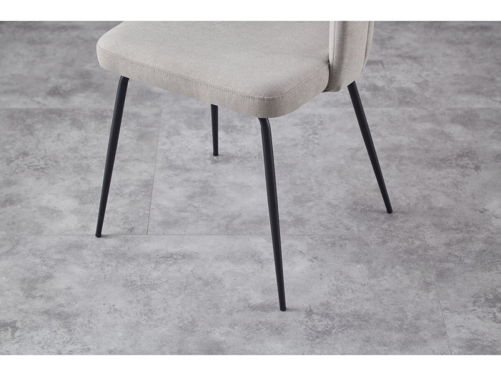 Silla de tela con flores "Anja" - Gris
