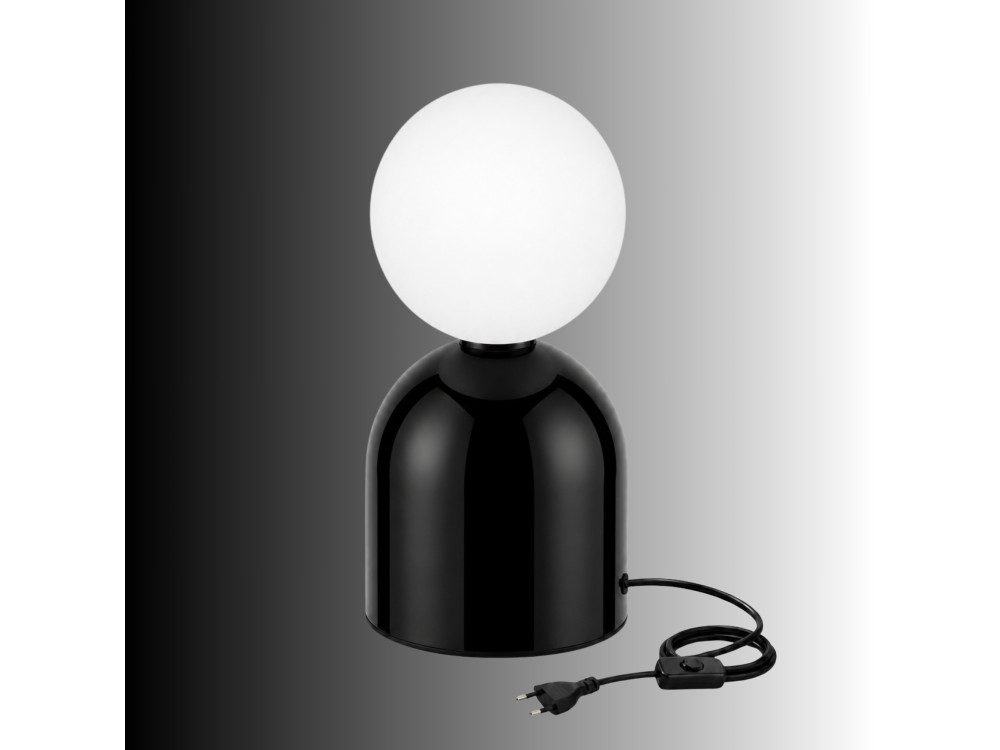 Lámpara de mesa de metal «Pupa» - 14 x 14 x 25 cm - Negra