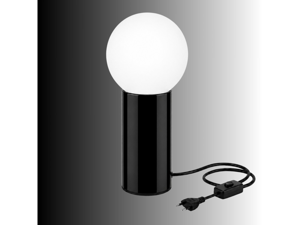Lámpara de mesa de metal «Polo» - 15 x 15 x 35 cm - Negra