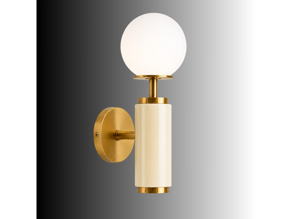 Aplique de pared de metal «Moira» - 15 x 17 x 37 cm - Beige