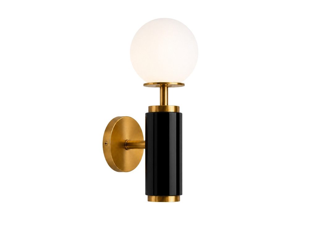 Aplique de pared de metal «Moira» - 15 x 17 x 37 cm - Negro