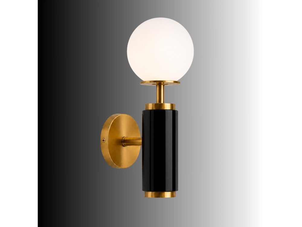 Aplique de pared de metal «Moira» - 15 x 17 x 37 cm - Negro