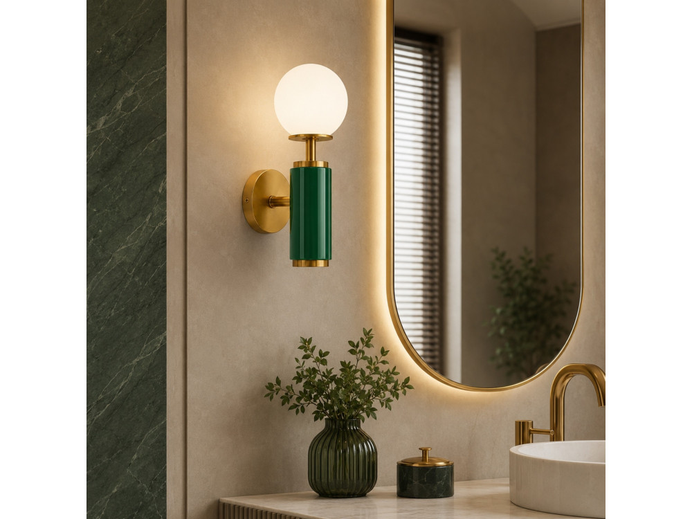 Aplique de pared de metal «Moira» - 15 x 17 x 37 cm - Verde