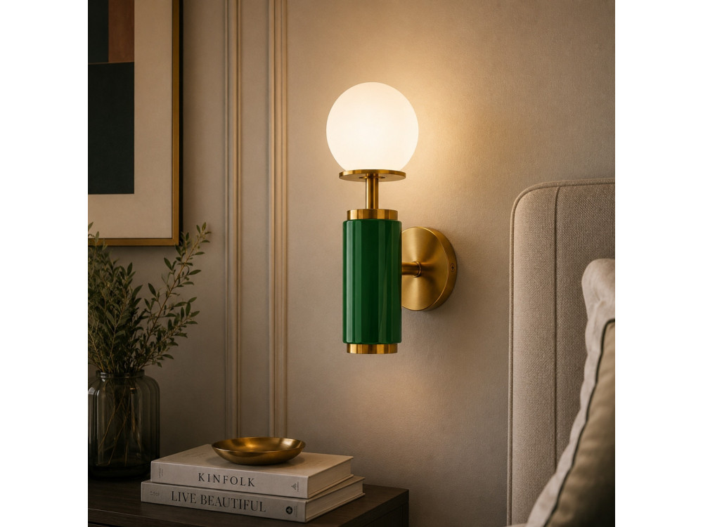 Aplique de pared de metal «Moira» - 15 x 17 x 37 cm - Verde