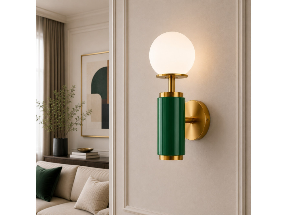 Aplique de pared de metal «Moira» - 15 x 17 x 37 cm - Verde