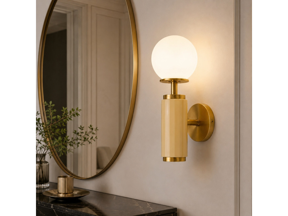Aplique de pared de metal «Moira» - 15 x 17 x 37 cm - Amarillo