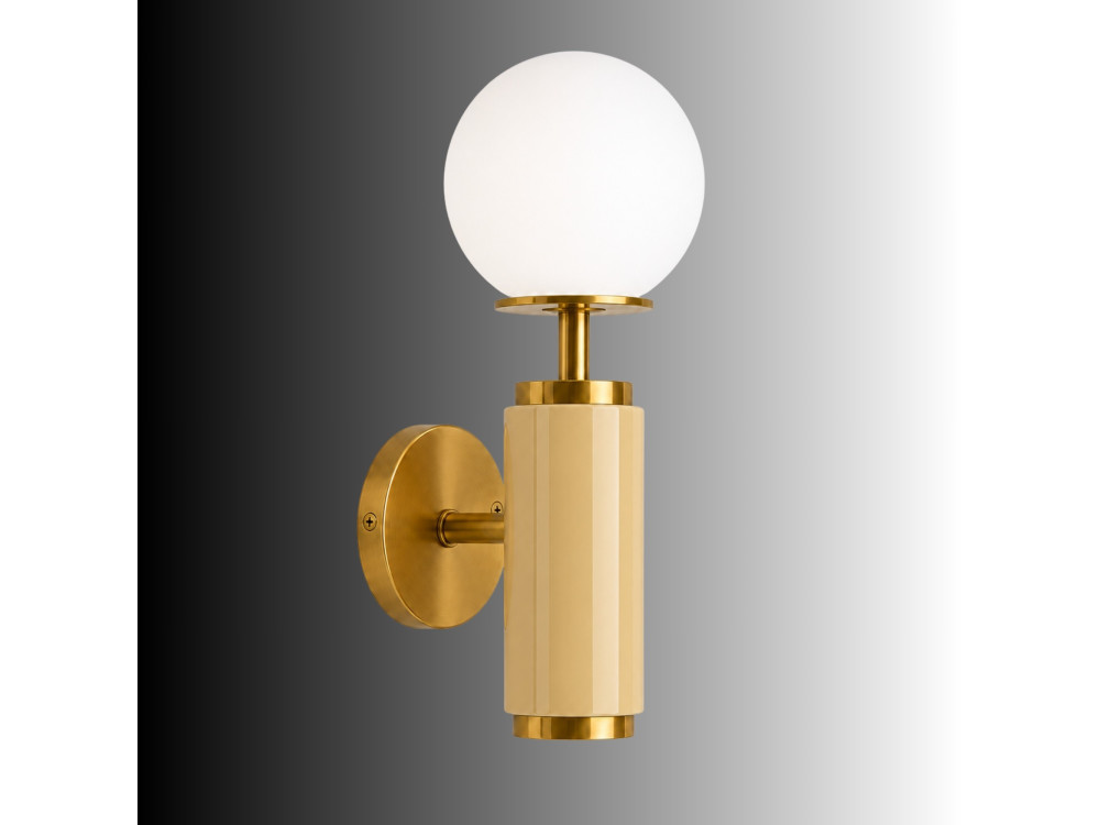 Aplique de pared de metal «Moira» - 15 x 17 x 37 cm - Amarillo