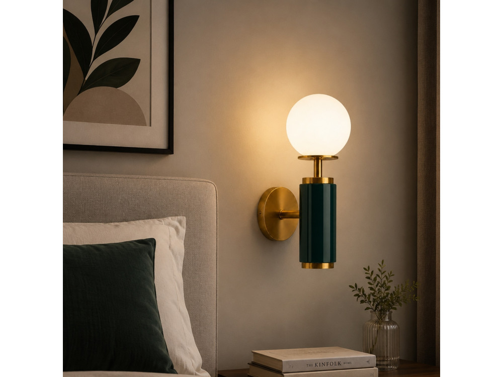Aplique de pared de metal «Moira» - 15 x 17 x 37 cm - Verde
