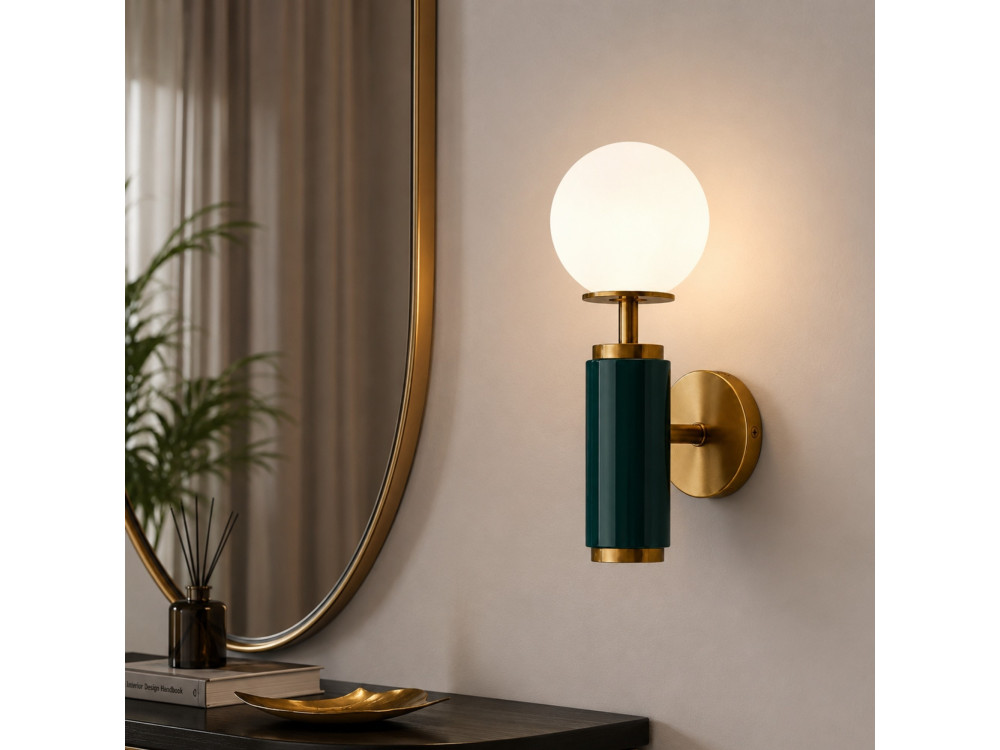 Aplique de pared de metal «Moira» - 15 x 17 x 37 cm - Verde