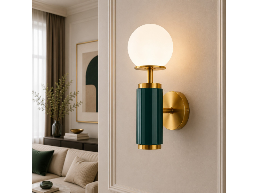 Aplique de pared de metal «Moira» - 15 x 17 x 37 cm - Verde