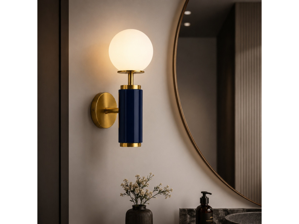 Aplique de pared de metal «Moira» - 15 x 17 x 37 cm - Azul