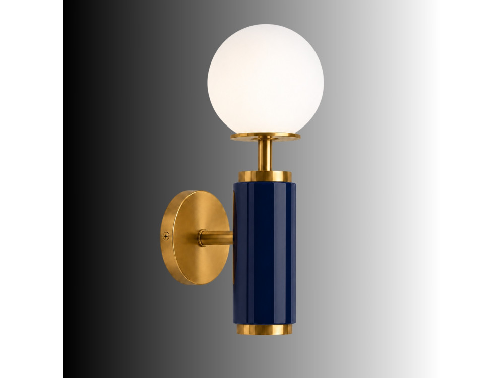 Aplique de pared de metal «Moira» - 15 x 17 x 37 cm - Azul