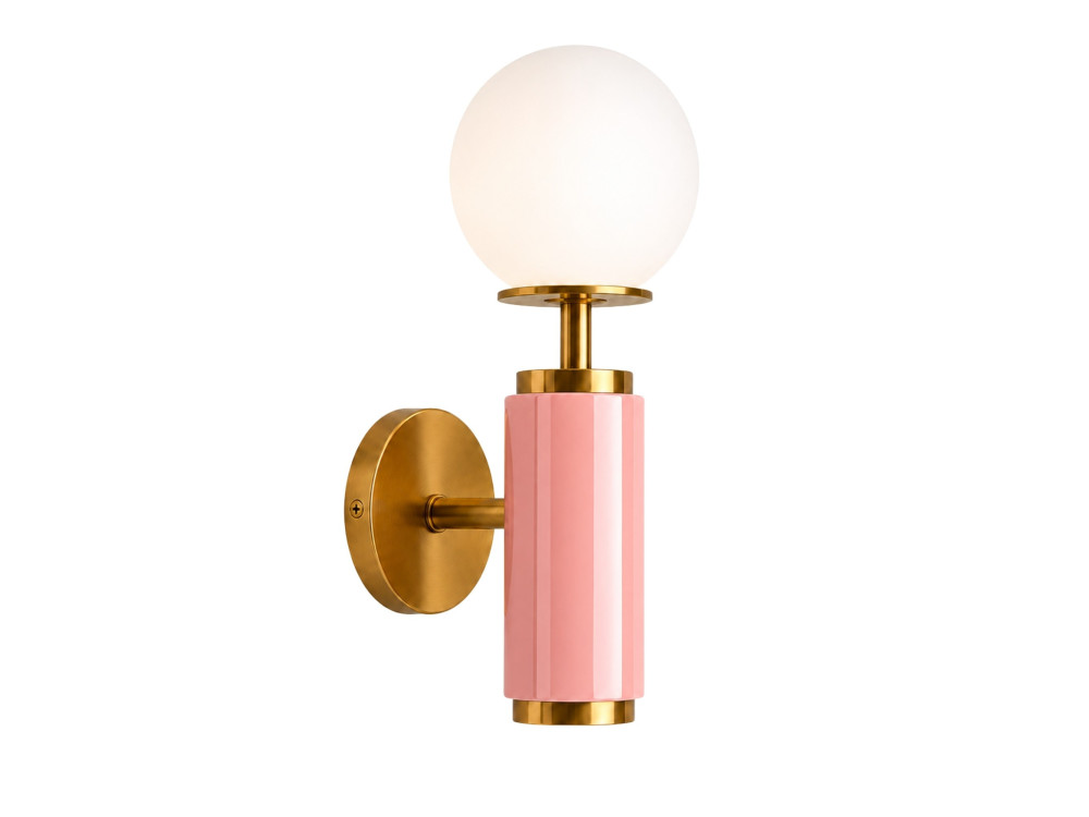 Aplique de pared de metal «Moira» - 15 x 17 x 37 cm - Rosa