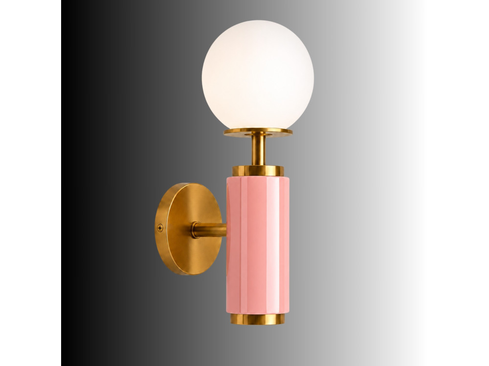 Aplique de pared de metal «Moira» - 15 x 17 x 37 cm - Rosa