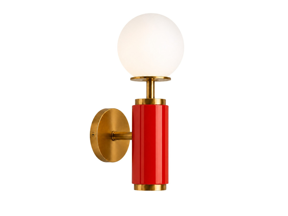 Aplique de pared de metal «Moira» - 15 x 17 x 37 cm - Rojo