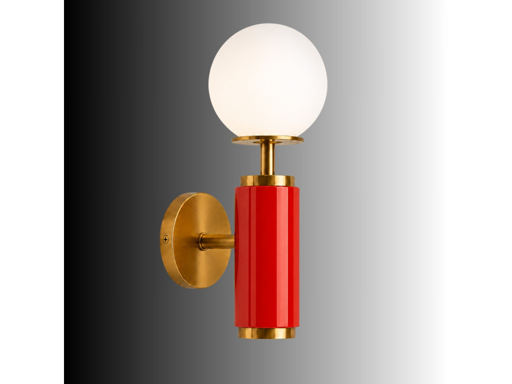 Aplique de pared de metal «Moira» - 15 x 17 x 37 cm - Rojo