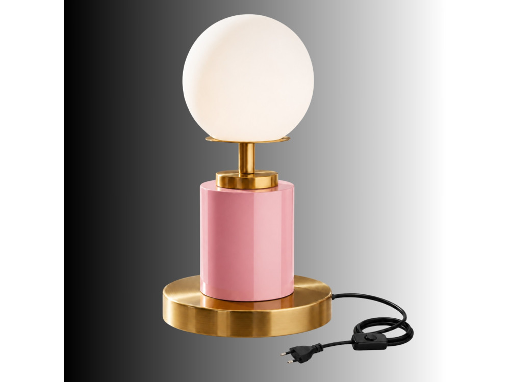 Lámpara de mesa de metal «Moira» - 17 x 17 x 34 cm - Rosa