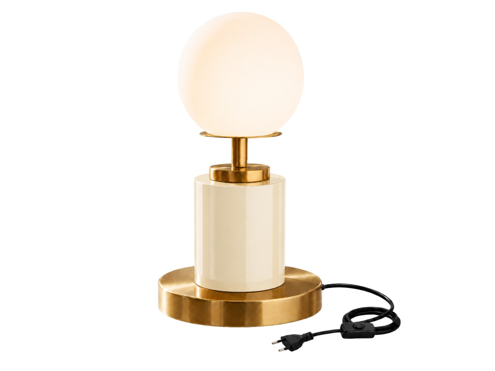 Lámpara de mesa de metal «Moira» - 17 x 17 x 34 cm - Beige