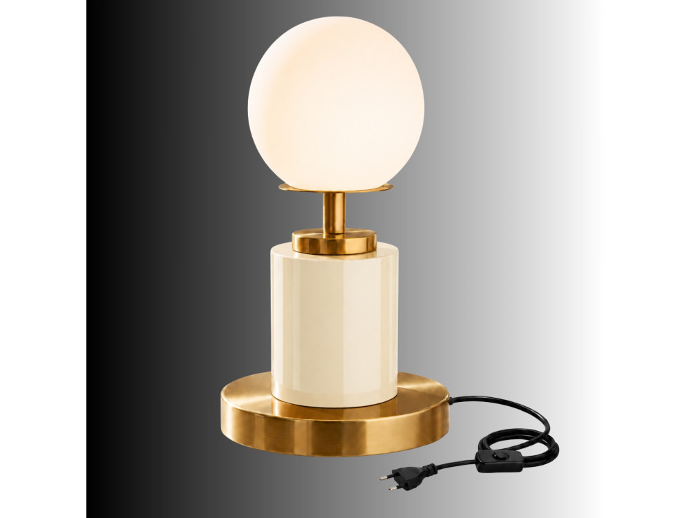 Lámpara de mesa de metal «Moira» - 17 x 17 x 34 cm - Beige