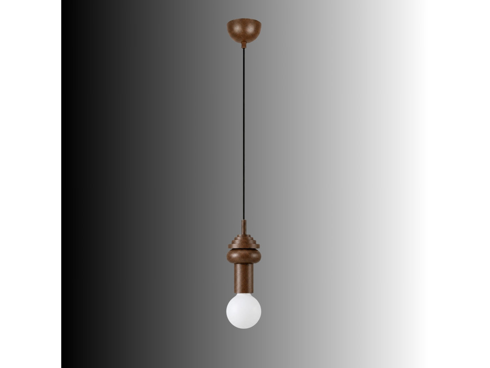 Lámpara colgante de madera «Rotas» - 10 x 10 x 113 cm - Marrón