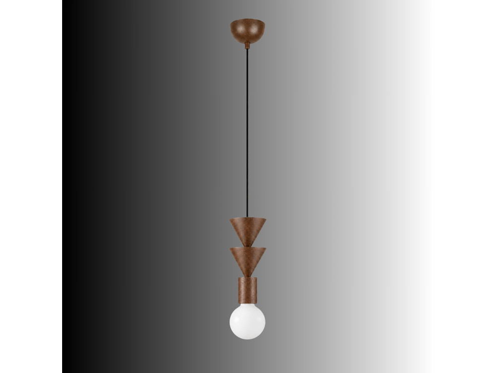 Lámpara colgante de madera «Rotas» - 10 x 10 x 115 cm - Marrón