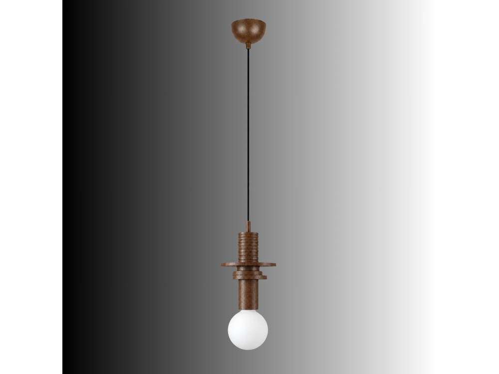 Lámpara colgante de madera «Rotas» - 13 x 13 x 113 cm - Marrón