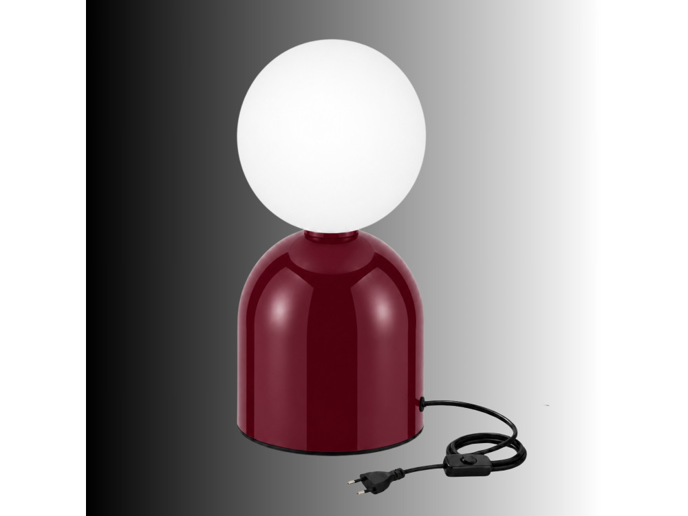 Lámpara de mesa de metal «Pupa» - 14 x 14 x 25 cm - Rojo