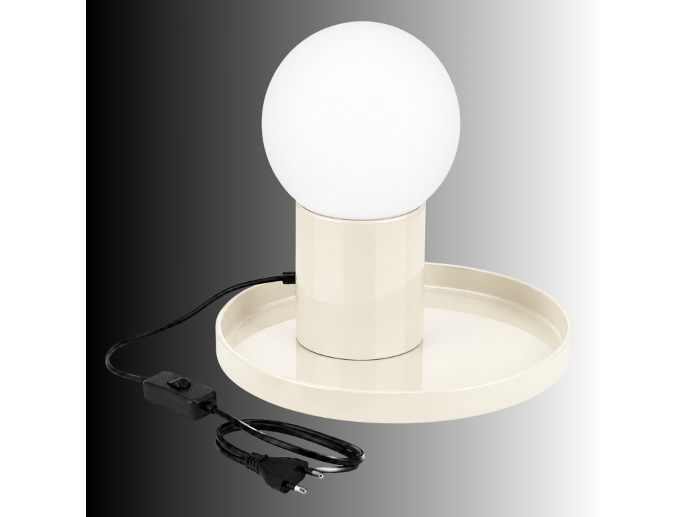 Lámpara de mesa de metal «Tray» - 20 x 20 x 17 cm - Beige