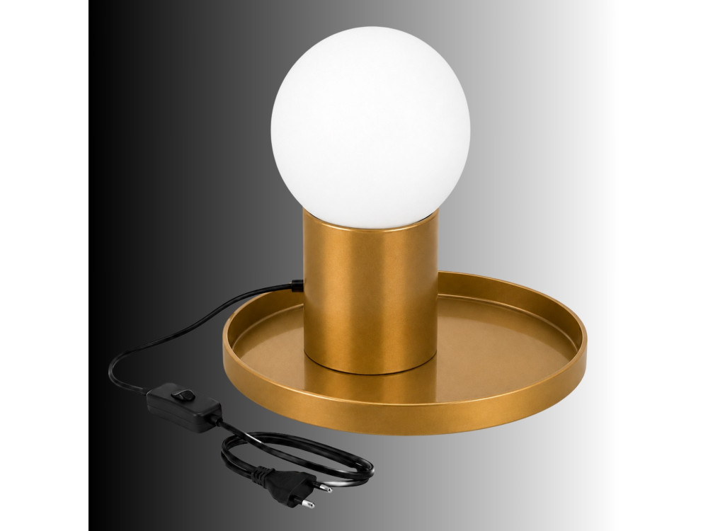Lámpara de mesa de metal «Tray» - 20 x 20 x 17 cm - Amarilla